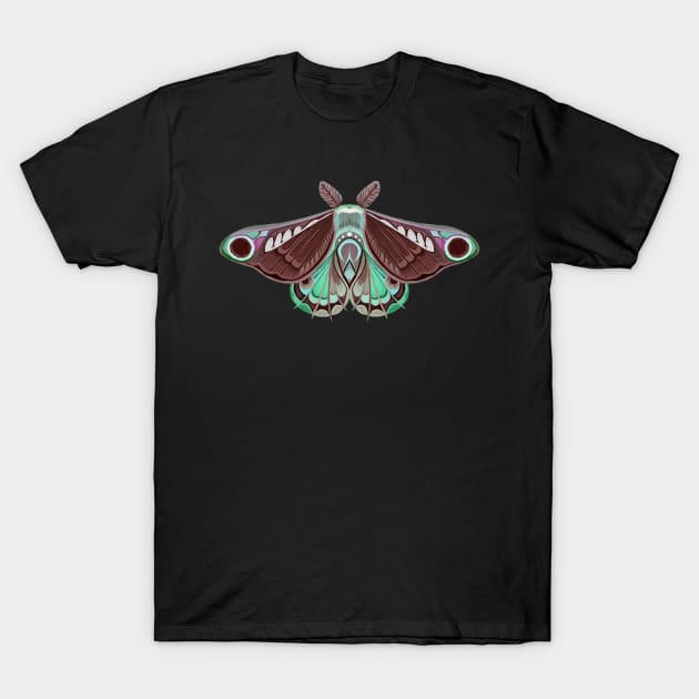 Moth sticker brown, green and pink pastel T-Shirt by astronauticarte